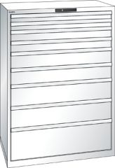 Schubladenschrank 9 Schubladen 1023x725x1450 RAL 9010 Lista 54x36E 78.191.110