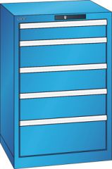 Schubladenschrank 5 Schubladen 564x572x850 RAL 5012 Lista 27x27E 78.100.010