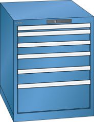 Schubladenschrank 6 Schubladen 564x725x700 RAL 5019 Lista 27x36E 78.120.040