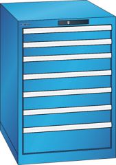 Schubladenschrank 7 Schubladen 564x725x800 RAL 5012 Lista 27x36E 78.136.010