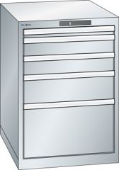 Schubladenschrank 5 Schubladen 564x725x800 RAL 7035 Lista 27x36E 78.130.020