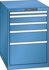 Schubladenschrank 5 Schubladen 564x725x800 RAL 5019 Lista 27x36E 78.130.040