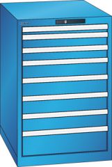 Schubladenschrank 8 Schubladen 564x725x850 RAL 5012 Lista 27x36E 14.403.010