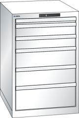 Schubladenschrank 6 Schubladen 564x725x850 RAL 9010 Lista 27x36E 78.144.110
