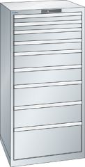Schubladenschrank 9 Schubladen 717x725x1450 RAL 7035 Lista 36x36E 14.511.020