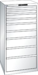 Schubladenschrank 9 Schubladen 717x725x1450 RAL 9010 Lista 36x36E 78.310.110
