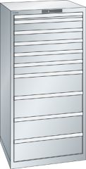 Schubladenschrank 10 Schubladen 717x725x1450 RAL 7035 Lista 36x36E 78.314.020