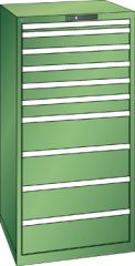 Schubladenschrank 10 Schubladen 717x725x1450 RAL 6011 Lista 36x36E 14.512.030