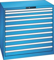 Schubladenschrank 10 Schubladen 1023x725x1000 RAL 5012 Lista 54x36E 78.190.010