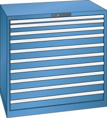 Schubladenschrank 10 Schubladen 1023x725x1000 RAL 5019 Lista 54x36E 78.190.040