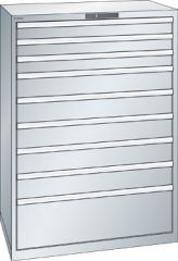 Schubladenschrank 9 Schubladen 1023x725x1450 RAL 7035 Lista 54x36E 78.192.020