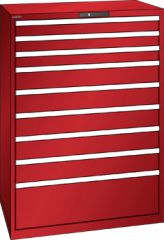 Schubladenschrank 9 Schubladen 1023x725x1450 RAL 3003 Lista 54x36E 78.192.070