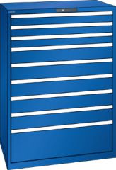 Schubladenschrank 9 Schubladen 1023x725x1450 RAL 5005 Lista 54x36E 78.192.100
