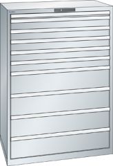 Schubladenschrank 10 Schubladen 1023x725x1450 RAL 7035 Lista 54x36E 78.193.020