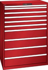Schubladenschrank 10 Schubladen 1023x725x1450 RAL 3003 Lista 54x36E 78.193.070