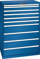 Schubladenschrank 10 Schubladen 1023x725x1450 RAL 5010 Lista 54x36E 78.193.090