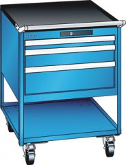 Schubladenschrank 3 Schubladen 564x725x760 RAL 5012 Lista 27x36E 78.219.010
