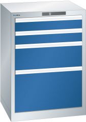 Schubladenschr 4 Schubl. 564x572x800 Korp.RAL 7035 Front RAL 5005 Lista 27x27E 78.288.518