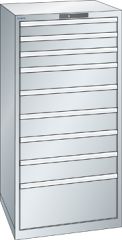 Schubladenschrank 9 Schubladen 717x725x1450 RAL 7035 Lista 36x36E 13.106.020