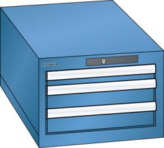 Schubladenschrank 3 Schubladen 411x725x283 RAL 5019 Lista 18x36E 78.436.040
