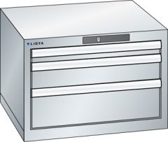 Schubladenschrank 3 Schubladen 564x572x383 RAL 7035 Lista 27x27E 78.469.020