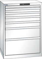 Schubladenschrank 7 Schubladen 717x572x1000 RAL 9010 Lista 36x27E 78.581.110
