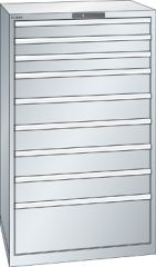 Schubladenschrank 9 Schubladen 870x725x1450 RAL 7035 Lista 45x36E 78.709.020