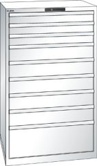 Schubladenschrank 9 Schubladen 870x725x1450 RAL 9010 Lista 45x36E 78.707.110