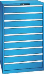 Schubladenschrank 9 Schubladen 870x725x1450 RAL 5012 Lista 45x36E 78.713.010