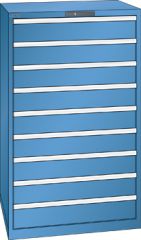 Schubladenschrank 9 Schubladen 870x725x1450 RAL 5019 Lista 45x36E 78.710.040