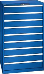 Schubladenschrank 9 Schubladen 870x725x1450 RAL 5005 Lista 45x36E 78.712.100