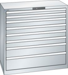 Schubladenschrank 8 Schubladen 1023x572x1000 RAL 7035 Lista 54x27E 78.764.020