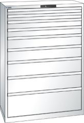 Schubladenschrank 9 Schubladen 1023x572x1450 RAL 9010 Lista 54x27E 78.768.110