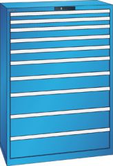 Schubladenschrank 10 Schubladen 1023x572x1450 RAL 5012 Lista 54x27E 78.771.010