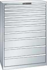 Schubladenschrank 10 Schubladen 1023x572x1450 RAL 7035 Lista 54x27E 78.771.020
