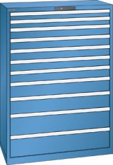 Schubladenschrank 11 Schubladen 1023x572x1450 RAL 5019 Lista 54x27E 78.775.040