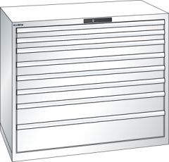 Schubladenschrank 8 Schubladen 1193x725x1000 RAL 9010 Lista 64x36E 78.832.110