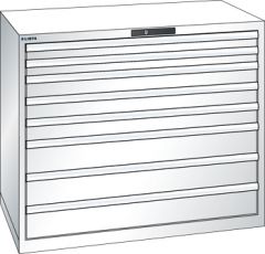 Schubladenschrank 8 Schubladen 1193x725x1000 RAL 9010 Lista 64x36E 78.837.110