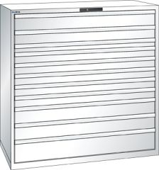 Schubladenschrank 11 Schubladen 1431x725x1450 RAL 9010 Lista 78x36E 78.870.110