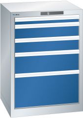 Schubladenschr 5 Schubl. 564x572x800 Korp.RAL 7035 Front RAL 5005 Lista 27x27E 78.882.518