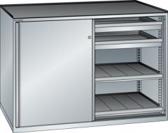 Schubladenschrank Schiebetren 1430x627x1020 RAL 7035 Lista 36x27E 79.432.020