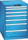 Schubladenschrank 7 Schubladen 564x725x800 RAL 5012 Lista 27x36E 78.134.010