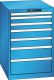 Schubladenschrank 7 Schubladen 564x725x850 RAL 5012 Lista 27x36E 78.146.010