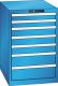 Schubladenschrank 7 Schubladen 564x725x850 RAL 5012 Lista 27x36E 14.405.010