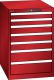 Schubladenschrank 7 Schubladen 564x725x850 RAL 3003 Lista 27x36E 14.405.070