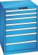Schubladenschrank 7 Schubladen 717x725x850 RAL 5012 Lista 36x36E 14.409.010