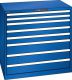 Schubladenschrank 8 Schubladen 1023x725x1000 RAL 5005 Lista 54x36E 78.189.100