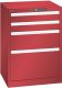 Schubladenschrank 4 Schubl. 564x572x800 RAL 3003 Lista 27x27E 78.289.070