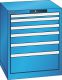 Schubladenschrank 6 Schubladen 564x572x700 RAL 5012 Lista 27x27E 78.486.010