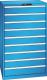 Schubladenschrank 9 Schubladen 870x725x1450 RAL 5012 Lista 45x36E 78.710.010